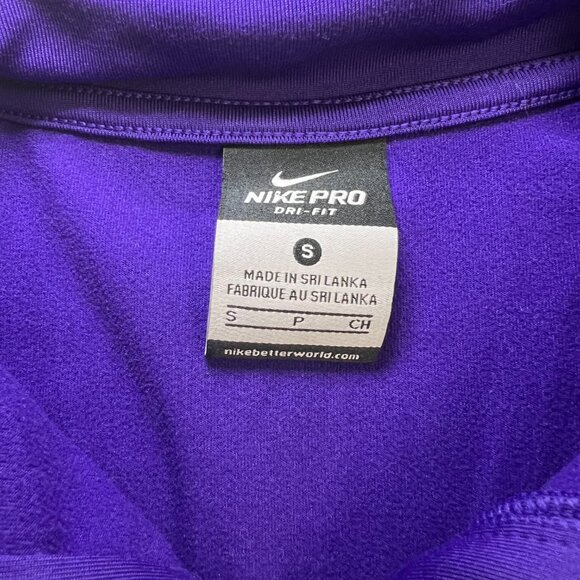 Nike Pro Dri-FIT Purple Half Zip Pullover Size Small Thumbholes Workout Running - Picture 9 of 14